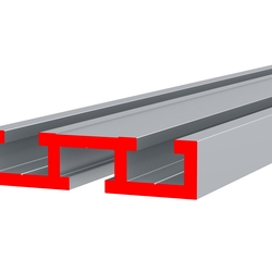 Профиль алюминиевый ALU-TRACK 3, направляющая, анодированный серебро, 3 паза 8.6 мм, длина 3.05 м