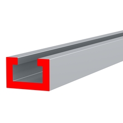 Профиль алюминиевый ALU-TRACK 1, направляющая, анодированный серебро, паз 8.6 мм, длина 3.05 м