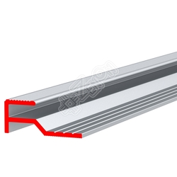 Профиль алюминиевый ALU-FAST Ua, торцевой закрытый, анодированный серебро, паз под материал 3 мм, длина 4.5 м