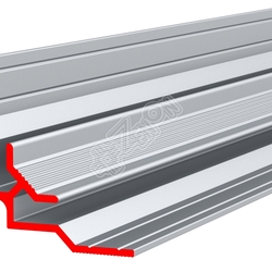 Профиль алюминиевый ALU-FAST Wa, угловой внутренний, анодированный серебро, 90°, паз под материал 3 мм, длина 4.5 м