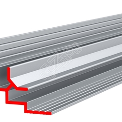Профиль алюминиевый ALU-FAST Wa, угловой внутренний, анодированный серебро, 90°, паз под материал 4 мм, длина 4.5 м