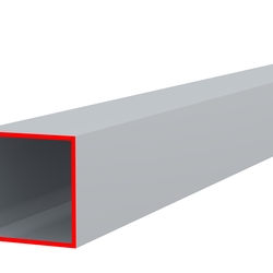 Профиль алюминиевый Тюбинг, труба 25 х 25 х 2 мм, неанодированный, длина 6 м