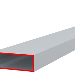 Профиль алюминиевый Тюбинг, труба 10 х 20 х 1,5 мм, неанодированный, длина 6 м
