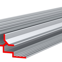 Профиль алюминиевый ALU-FAST W, угловой внутренний, неанодированный, 90°, паз под материал 4 мм, длина 4.5 м