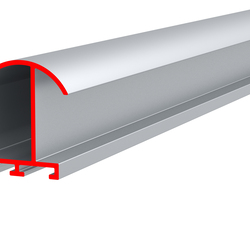 Профиль алюминиевый ALU-FRAME 74, неанодированный, длина 3.05 м