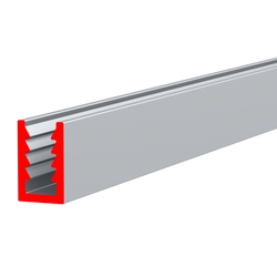 Профиль алюминиевый ALU-FAST П, торцевой, неанодированный, паз под материал 3 мм, длина 3 м