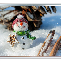 Магнит акриловый самозакатный, прямоугольный (105 x 70 мм), вставка 97 x 62 мм, серебро, заготовка