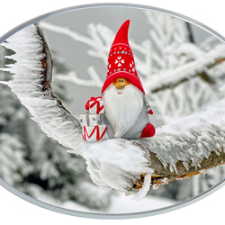 Магнит акриловый самозакатный, овальный (86 x 62 мм), вставка 82 x 58 мм, серебро, заготовка