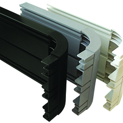 Коннектор угловой КВАДРО, радиусный, 130 мм, серый