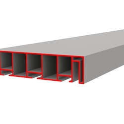 Профиль пластиковый КВАДРО, ширина 90 мм, серый, длина 4 м