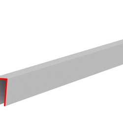 ПВХ профиль, П-НОРМ, 2 мм, серый RAL 7038, глянцевый, длина 3 м