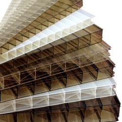 Сотовый поликарбонат KINPLAST, 8 мм, 2 стенки, синий, УФ-защита, 2.10 х 12.0 м.