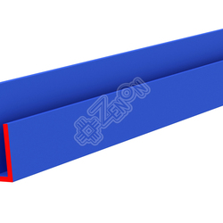 ПВХ профиль, J-ФЛЕКС (слайд), 2.0 мм, синий, глянцевый, длина 3 м