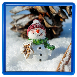 Магнит акриловый самозакатный, квадратный (65 x 65 мм), вставка 58 x 58 мм, синий, заготовка