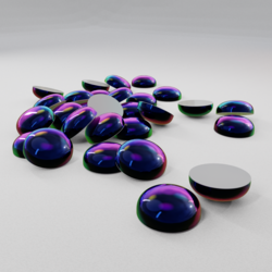 Термостразы CABOCHON, полусфера, стекло, SS16 (4 мм), №16 Cobalt AB (синий, переливающийся), 1 гросс