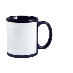 Кружка для сублимации, 330 мл, d=82 мм, синяя, белое поле для печати