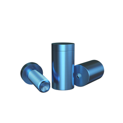 Дистанционный держатель STAKE 1830 с плоским винтом, диаметр 18 мм, высота 30 мм. Алюминий. Синий анод