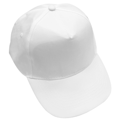 Бейсболка TEXTILLER, металлическая застежка, белая, печатное поле - 100% полиэстр, хлопок/полиэстер