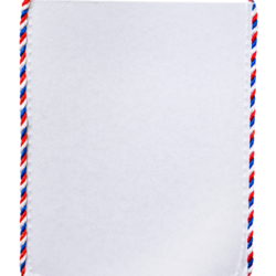 Вымпел прямоугольный, атласный, с картонной вставкой, белый, 15 х 22 см, шнур триколор с кисточкой