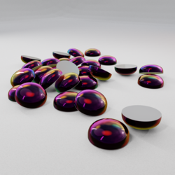 Термостразы CABOCHON,полусфера,стекло,SS16(4 мм),№09 Dk.Amethyst AB(темно-фиолетовый, перелив), 1 гросс