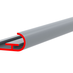 Багетный ПВХ профиль DECO-FRAME тип К1, 23.5 х 11.9 мм, черный, основание 4.5 мм, длина 2.9 м