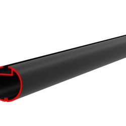 Профиль пластиковый BANNER-RAIL, круглый, чёрный, длина 3 м