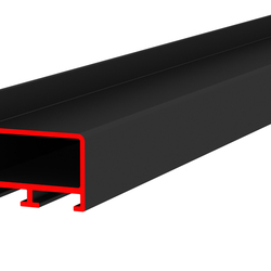 Профиль алюминиевый ALU-FRAME 20b, черный матовый, длина 3 м