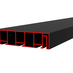 Профиль пластиковый КВАДРО, ширина 90 мм, чёрный, длина 4 м