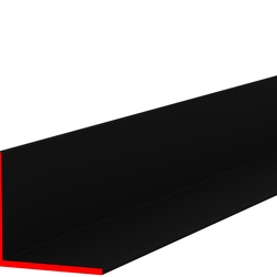 Профиль пластиковый L-НОРМ, 20 х 20 мм, чёрный, глянцевый, длина 3 м