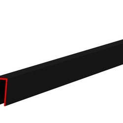 Профиль пластиковый П-НОРМ, 2 мм, чёрный, глянцевый, длина 3 м