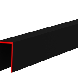 Профиль пластиковый П-НОРМ, 6 мм, чёрный, глянцевый, длина 3 м