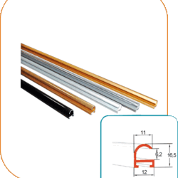 Профиль алюминиевый ALU-FRAME 7, черный глянцевый, 3.05 м