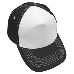 Бейсболка TEXTILLER, металлическая застежка, черная, печатное поле - 100% полиэстр, хлопок/полиэстер