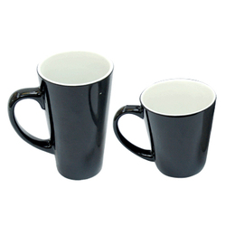 Кружка для сублимации, хамелеон, конусная, латте, чёрная глянцевая, 350 мл, h=90 мм