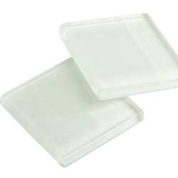 Плитка для сублимации, стеклянная, прозрачная, белое поле, 47 х 47 мм