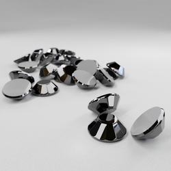 Термостразы RHINESTONE, ограненные, стекло, SS10 (3 мм), №27 Hematite (зеркально-черный), 1 гросс