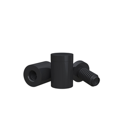 Дистанционный держатель STAKE 1821 с плоским винтом, диаметр 18 мм, высота 21 мм. Алюминий. Черный анод