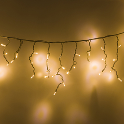 Светодиодная бахрома Infinilite 3 x 0.5 м, IP65, 230V, на белом резиновом проводе, с мерцающим эффектом, белый теплый