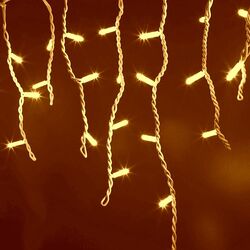 Светодиодная бахрома Infinilite МИЛАНСКАЯ 3 x 0.5 м, IP65, с мерцающим эффектом, цвет LED белый тёплый, на белом резиновом проводе