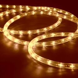 Светодиодный шнур (дюралайт) Infinilite GN фиксинг, d=13 мм, 36 LED/м, IP65, шаг резки 1 м, цвет LED белый тёплый