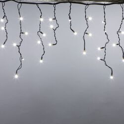 Светодиодная бахрома Infinilite 5 x 0.7 м, IP44, постоянного свечения, цвет LED белый холодный, на чёрном ПВХ проводе