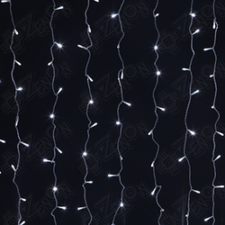 Светодиодный занавес (дождь) Infinilite 2 x 1.9 м, IP44, постоянного свечения, 380 LED белого холодного цвета, на прозрачном ПВХ проводе