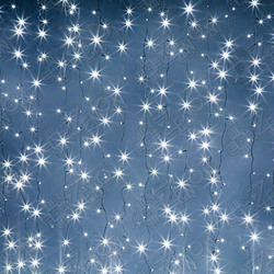 Светодиодный занавес (дождь) Infinilite 2.6 x 3 м, IP65, постоянного свечения, 925 LED белого холодного цвета, на чёрном резиновом проводе