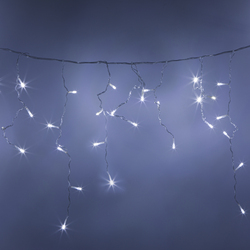 Светодиодная бахрома Infinilite 3 x 0.5 м, IP44, 230V, на прозрачном ПВХ проводе, с мерцающим эффектом, белый холодный