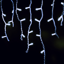 Светодиодная бахрома Infinilite GNP 3 x 0.5 м, IP65, с мерцающим эффектом, цвет LED белый холодный, на белом резиновом проводе