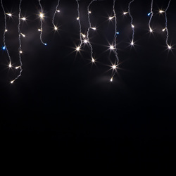 Светодиодная бахрома Infinilite ОДЕССКАЯ 3 x 0.5 м, IP44, основной цвет LED белый тёплый, мерцающий белый холодный, на прозрачном ПВХ проводе