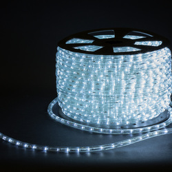 Светодиодный шнур (дюралайт) Infinilite GN фиксинг с мерцающим эффектом, d=13 мм, 36 LED/м, IP65, шаг резки 1 м, цвет LED белый холодный