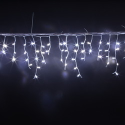 Светодиодная бахрома Infinilite СИБИРСКАЯ 3 x 0.5 м, IP65, постоянного свечения, цвет LED белый холодный, на белом резиновом проводе