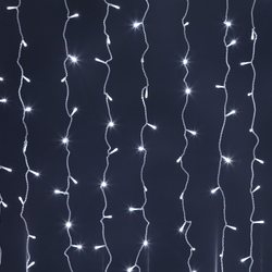 Светодиодный занавес (дождь) Infinilite 2 x 1.5 м, IP44, постоянного свечения, 300 LED белого холодного цвета, на прозрачном ПВХ проводе