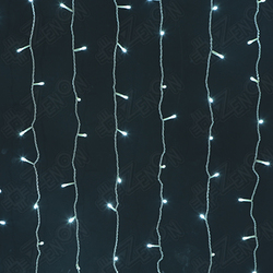 Светодиодный занавес (дождь) Infinilite 2 x 3 м, IP44, управляемый, 600 LED белого холодного цвета, на прозрачном ПВХ проводе